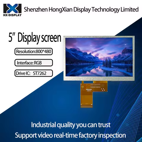 Boe 5 Inch 800*480 LCD Screen IPS Full View HD LCD Display Can Synchronize G+G