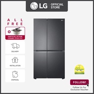 [Bulky] LG GS-B6472MC side-by-side-fridge with Linear Compressor, 647L, Matt Black + Free Happycall "Hi-Pure Ceramic" I.H.20cm Die-Cast High stock Pot + Free Grocery Voucher $50 + Free Delivery + Free Installation