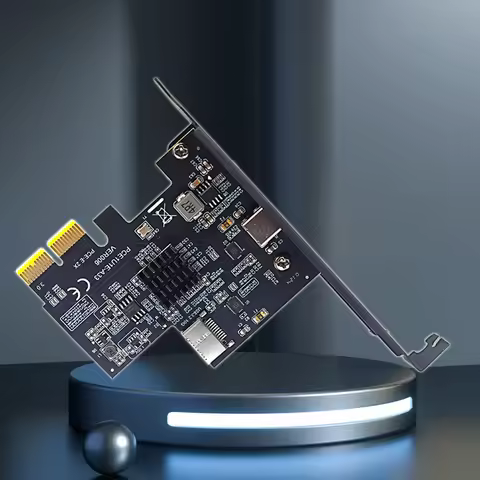 Add On Cards PCI Express X2 to Type-E + Type-C Expansion Card USB3.2 GEN2 10Gbps ASM3142 Chip PCI-E 