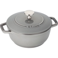 staub cast iron enameled pot gray