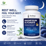 【SG】R  Dr. Berg Magnesium Glycinate 90ct – 4-in-1 Chelated for Muscle, Nerve, Sleep & Stress Support