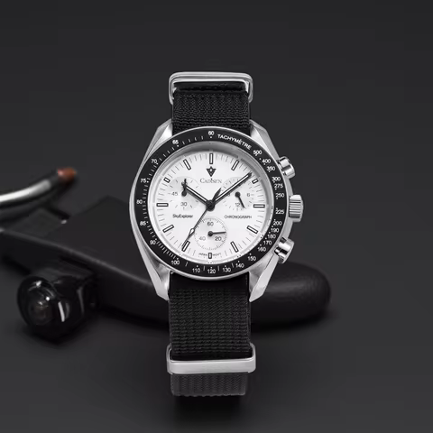 CADISEN New Men's Watches Luxury Quartz Wrist Watch For Men Sapphire AR Coated Crystal Canvas VK68 S