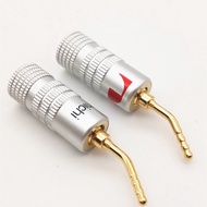 4 Piece Nakamichi Gold Plated Banana Connectors 4Mm Banana Plug For Video Speaker Adapter Audio Wire Cable Connectors
