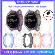 Garmin Epix Gen 2 / Epix (Gen 2) Sarung Half TPU - No Screen + PERCUMA Anti‐Dust Cover