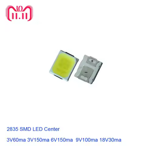 100pcs SMD LED 2835 White Chip 1W 3V 6V 9V 18V 36V Ultra Bright SMT Surface Mount PCB Light Emitting