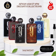 Afnan 9AM & 9PM Decant Collections ( Night Out / Rebel / Elixir / Dive )