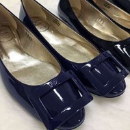 正全新ROGER VIVIER Gommette 深藍色 ballerinas平底鞋37.5/24/7/6 RV鞋高跟鞋