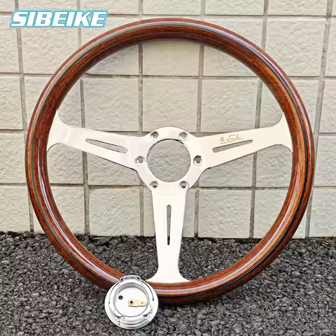 14inch Wood Style Steering Wheel Universal JDM Classic Sports Steering Wheel