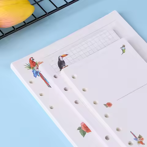 A5A6A7 45 Sheets Kawaii Loose Leaf Notebook Paper Refill Spiral Binder Index Inner PagesGrid Line Po