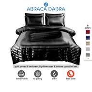 Abraca Dabra Luxury Satin Silk Bed Sheets Set 5Pcs Soft Premium Ice Silky Quilt Cover Fitted Bedshee