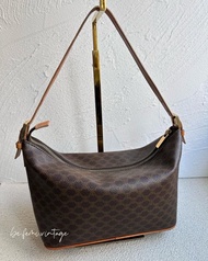 中古Celine棕花肩揹飯盒包