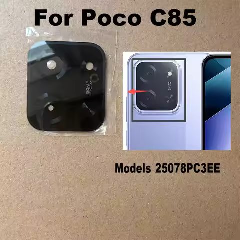 For Xiaomi Poco C85 Back Camera Lens Glass Rear Cover With Glue Adhesive Replacement Models 25078PC3