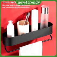 Shower Shelf with Towel Bar Shampoo Mounted Hole Shampoo Wall Holder with Drain Holder Space-saving Organizer for Bathroom Hom