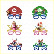 squar1 12pcs/set Mario party paper glasses photo props funny props kids birthday decorations
