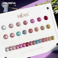 【พร้อมส่ง】MILAN 15สี (MILAN) Very bright cat-eye gel. Cat Eye แถมชาทสีฟร  สีลูกแก้ว  สีเจล ยกเซต เซต