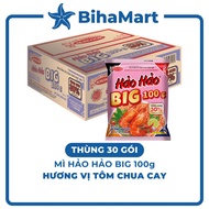 [30 PACK BOX] - ACECOOK - Hao Hao Big Noodles 100g Spicy and Sour Shrimp, Big 100 Hao Hao Noodles Sp