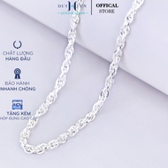 Dây Chuyền Bạc S990 Nguyên Chất Cho Bé Gái Kiểu Dây Xoắn Bền Đẹp Chắc Chắn