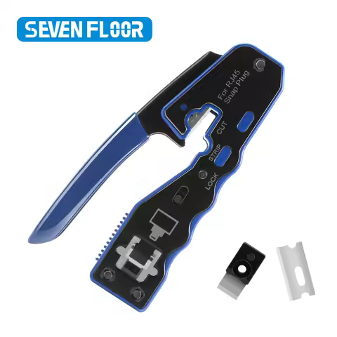 RJ45 Pass-Through Crimping Tool, All-In-One Ethernet Crimper for Cat6 Cat5E , 8P8C Modular Connector