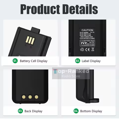 TYT MD-760 Battery Pack DR-1801UV Li-ion Battery 2200mAh DC 7.4V For Radioddity GD77 GD-77S GA-510 B