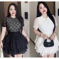 Stone lace dress 55-90kg M L XL XXL QUNH NHU BIGSIZE