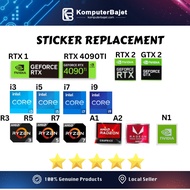 Intel Core i3 / Core i5 / Core i7 / NVidia GEFORCE GTX / RTX 4090 / AMD RYZEN VEGA STICKER LABEL REP