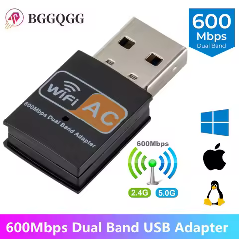 USB Wifi Adapter 802.11b/g/n Antenna 600Mbps USB2.0 Wireless Receiver Dongle Network Lan Card for La