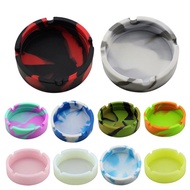 Silicone Soft Round Ashtray Ash Tray Holder PLuminous Portable Fluorescent Ashtray  Anti-Scalding Ho