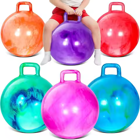 18" Hopper Ball with Handle Bouncing Ball Marble Bouncy Balls Hopping Toys Inflatable Hop Ball Jumpi