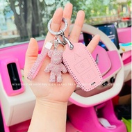 Vinfast VF3 leather key case, VF3 leather case protects car keys against scratches, high quality Min