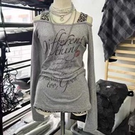Mine Style Punk Clothing y2k Clothes Yabi Leopard Print Stitching Long Sleeve Female Sweet Spicy yk1