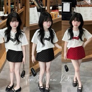 S37- [UNDER 1m36]-[Tom&Nau Kids] T-shirt pressedshort sleeve with polka dots + umi elastic polka dot