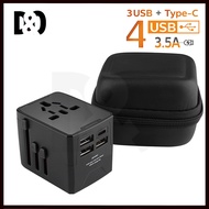 [SG LOCAL] Universal Compact Travel Adapter Wall Plug with USB type C ports