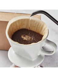 40入組手沖咖啡濾網錐形適用於美式咖啡機,無漂白處理