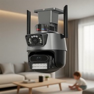 4K and 6MP Resolution Dual Lens Outdoor Camera with Police Siren