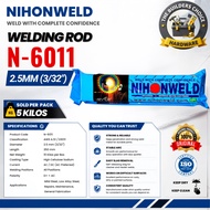 N-6011 NIHONWELD SPECIAL WELDING ROD 2.5 MM SOLD PER 5 KILOS