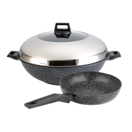 Shogun Marble 36cm Wok + 16cm Frypan