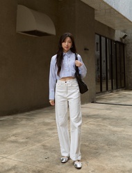 [เฉพาะ S-L รอ 7-10 วัน] ENDOFMARCH | CAPPA JEANS VOL 02 ยีนส์สีขาวทรงกระบอกตรง