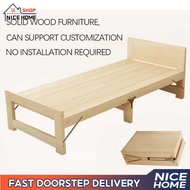 Solid Wood Foldable Single Bed Frame 180cm Long Other Sizes Can Be Customized Customization default 