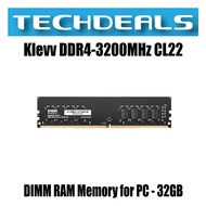 Klevv DDR4-3200MHz CL22 DIMM RAM Memory for PC - 32GB