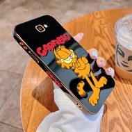 For Samsung Galaxy J7Prime J4 J6 Plus 2018 J7Pro Luxury Plating TPU Softcase Cartoon Garfield Back Cover Shockproof Phone Casing