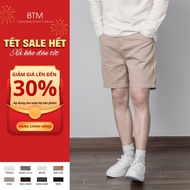 BTM Five Pocket Denim Men's Shorts - Thick Washed Soft Khaki Jeans Regular Form - 5.593