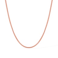 Zhou Liu Fu Zhou Liufu 750/18K สร้อยทองสร้อยคอทองคำแท้ตัดโชแปงสีเหลือง/ทองคำสีกุหลาบสร้อยคอแบบง่ายแบ