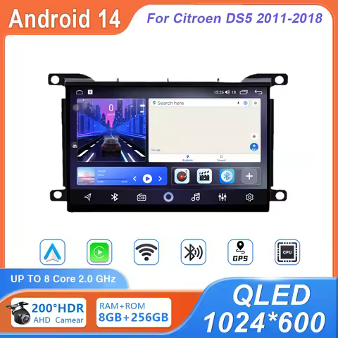 Android 14 For Citroen DS 5 DS5 2011 - 2018 Navigation GPS Stereo Car Radio Multimedia Player Screen