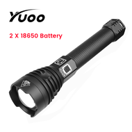 YUOO IPX6ไฟฉาย LED 30000LM ทรงพลังที่ยูเอสบีกันน้ำชาร์จใหม่ได้โคมไฟไฟฉายซูม XHP90ไฟฉายกลพลังงานสูง