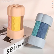 LOOKSHOW 4 IN 1 60ML Silicone Dispenser Bottle Squeeze Portable Travel Shower Gel Shampoo Macaron Re