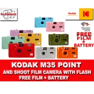 KODAK M35 POINT AND SHOOT FILM CAMERA  WITH FLASH FREE FILM 36 EXPOSURE (RANDOM)+ FREE BATTERY
