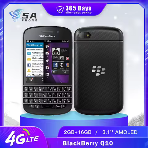 Original Blackberry Q10 4G LTE Mobile Phone 2GB+16GB 3.1" 8MP+2MP 1080p@30fps QWERTY Keyboard Snapdr