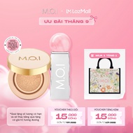 Bộ đôi MOI Phấn nước kiềm dầu che khuyết điểm Premium Baby Cushion và Son tint lì nhẹ môi Lollipops