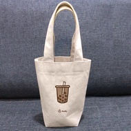 珍珠奶茶---台灣製棉麻布-文創柴犬-提袋-環保杯袋-蒼蠅星球