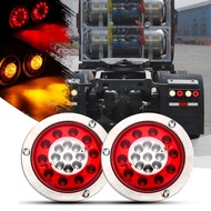 2pcs 12V 24V Universal 4.3inch Round 19 LED Tail Turn Signal Light Truck Trailer Brake Stop Turn Tail Light